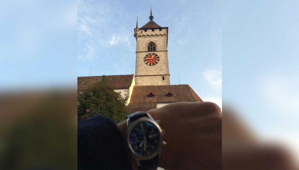 Die Uhr des St. Johanns hat Verspätung. Bild: rb