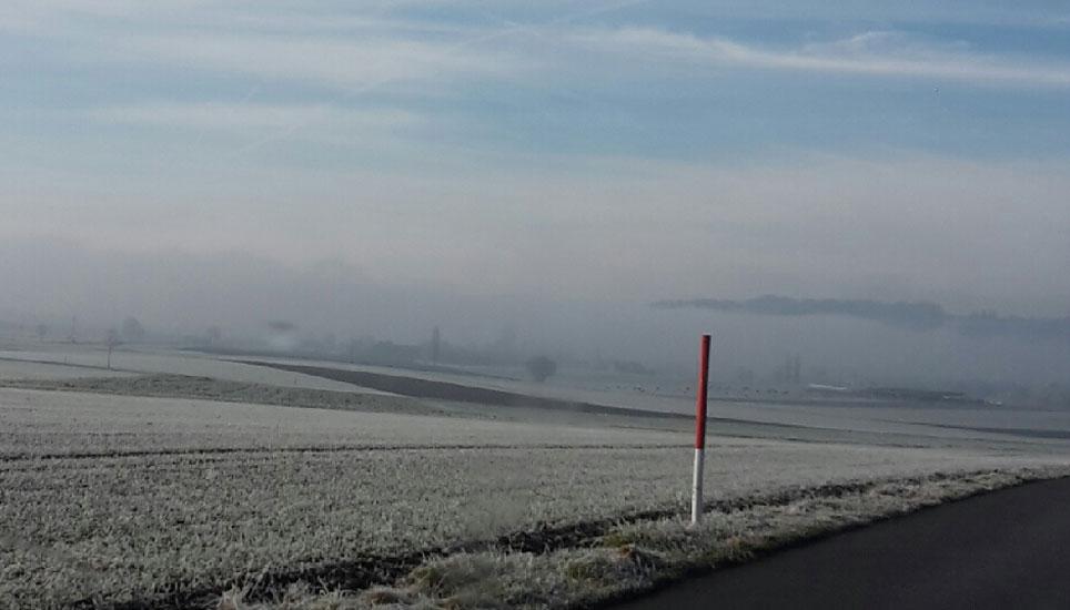 Winterlandschaft Nummer 3: Gächlingen Richtung Hallau. Bild: Monika Albertini