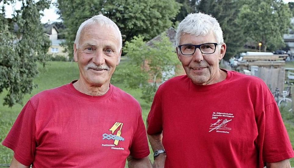 Die beiden Pontoniere Jörg Keller (l.) und Hansjörg Rütimann sorgten für Ordnung und Sauberkeit auf dem Festgelände.