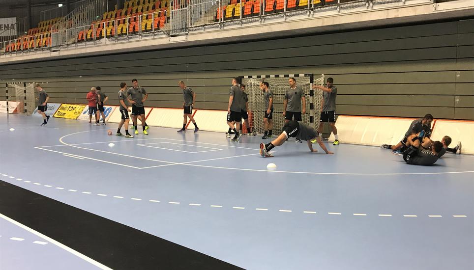 Die Spieler der Kadetten Schaffhausen rückten heute zum ersten Training ein. Bild: Radio Munot