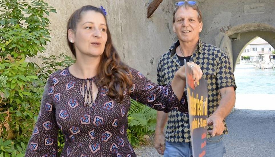 Es wird abgeräumt. NordArt 2017 ist Geschichte. Die Leiter Katja Baumann und Simon Gisler planen bereits die zehnte NordArt-Ausgabe für 2018. Bild: Edith Fritschi