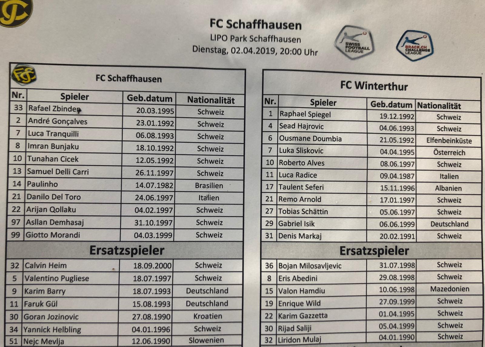 Aufstellung