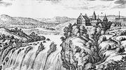 Das Schloss Laufen, Darstellung aus dem 16. Jahrhundert. Bild: Wikimedia