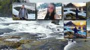 Selfie-Jäger auf den Felsen am Rheinfall - ein gefährlicher Leichtsinn. Bild: Pixabay/Screenshot - Montage OPP