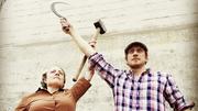 Anna Naeff und Thomas Leuzinger, Nationalratskandidierende der AL, beim Fotoshooting. Bild: AL-SH