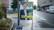Thomas Minder Wahlplakat in Neuhausen,  am Dienstag, 31. Oktober 2023. (Melanie Duchene / Schaffhauser Nachrichten)