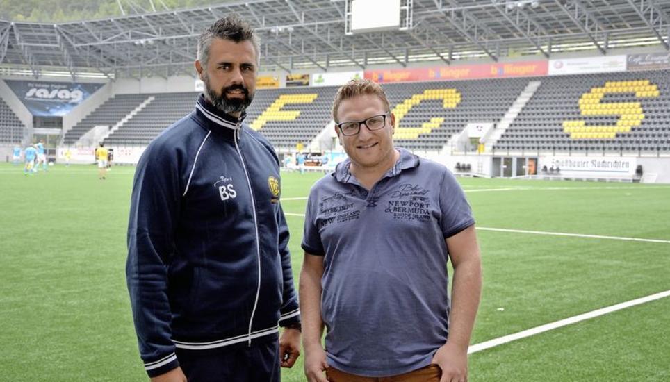 Geschäftsführer Marco Truckenbrod Fontana (rechts) steht weiterhin hinter seinem Trainer Boris Smiljanic. Bild:dfk