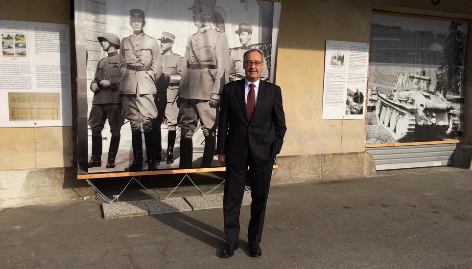 Guy Parmelin in Schaffhausen. Bild: Radio Munot