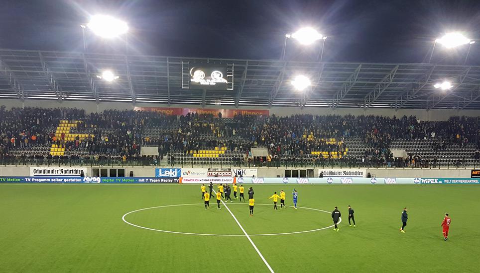 Das Spiel ist aus und der der FC Schaffhausen gewinnt gegen den FC Winterthur mit 2:1. Bild: D. Zinser