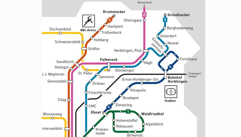 Die künftige Situation in Herblingen: So sollen die Busse ab Dezember 2018 verkehren.
