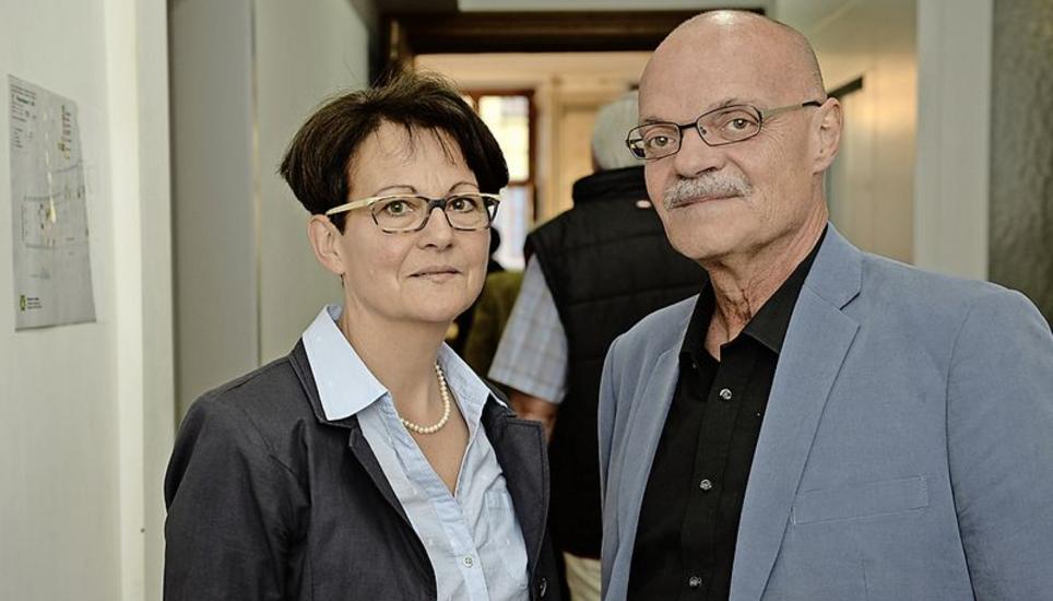 Karin und Dieter Sepp fanden die Diskussion zwischen Beat Jans und Toni Brunner intensiv, aber fair. Bilder Selwyn Hoffmann