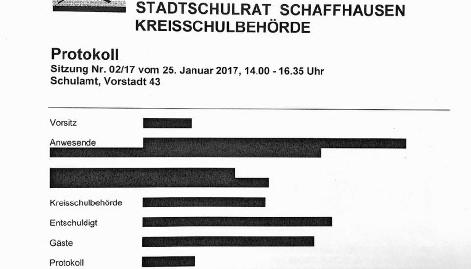 Präsenzliste eingeschwärzt: Die Öffentlichkeit darf nicht wissen, wer an den Sitzungen des Stadtschulrats jeweils teilgenommen hat.