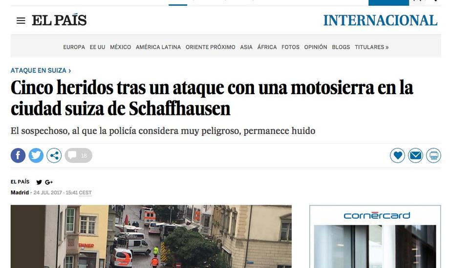 Die Attacke mit der Kettensäge sorgte auch in Spanien für Schlagzeilen...
