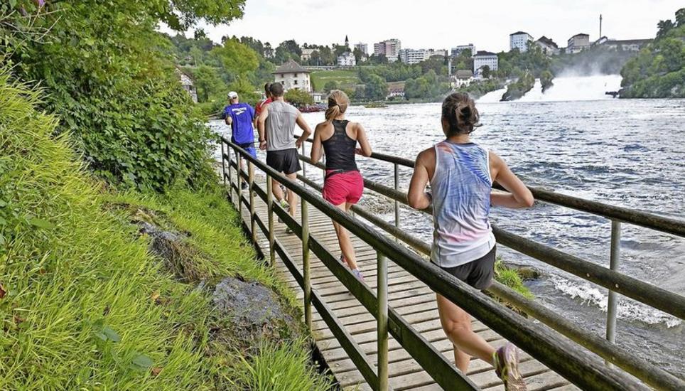 Für den Rhyfall-Lauf im kommenden August ist eine neue Strecke geplant. Archivbild: Michael Kessler