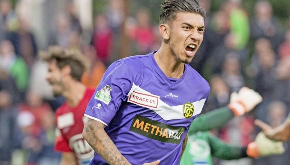 Jean-Pierre Rhyner wird für seine starken Leistungen beim FC Schaffhausen belohnt. Zusammen mit Noah Loosli wird er für die Schweizer U21-Nationalmannschaft aufgeboten. Bild: Roger Albrecht