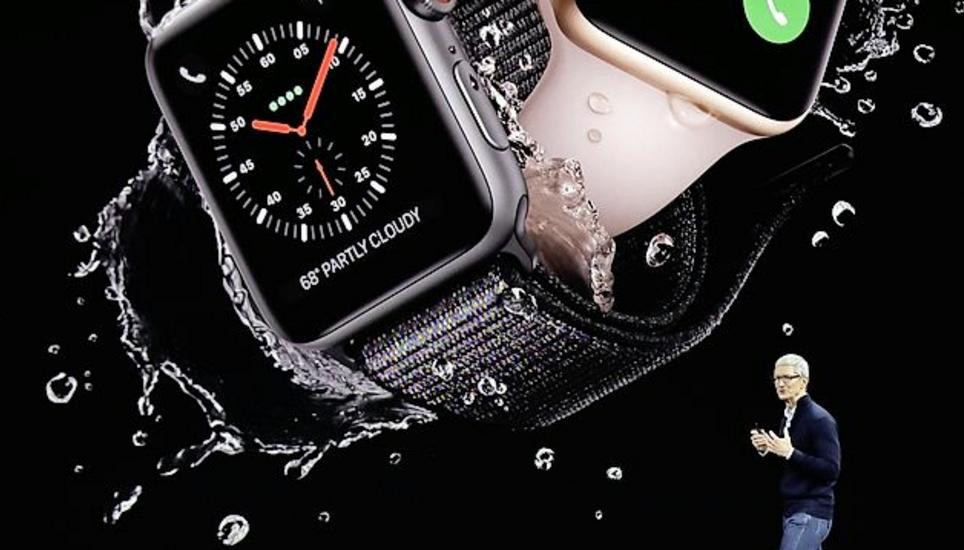 Apple-Chef Tim Cook bei der gestrigen Präsentation. Bild: Key