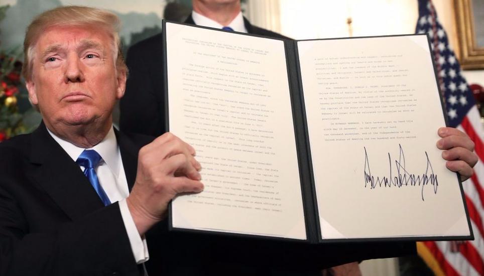 Präsident Donald Trump hat Jerusalem als Hauptstadt Israels anerkannt. Bild: Key
