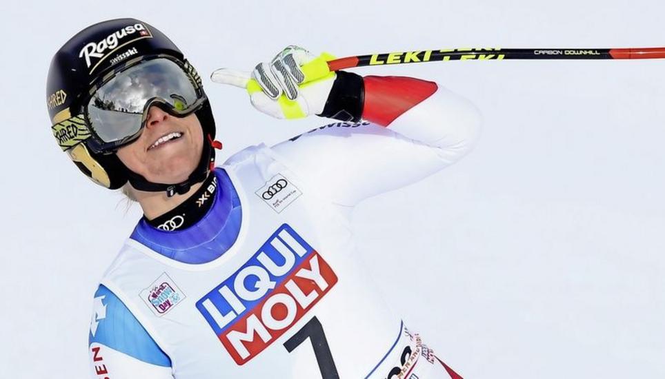 Gelungener Auftritt: Ein Jahr nach ihrem letzten Weltcupsieg kann Lara Gut wieder jubeln. In Cortina d’Ampezzo gewann die Tessinerin den Super-G-Weltcup. Bild: Key