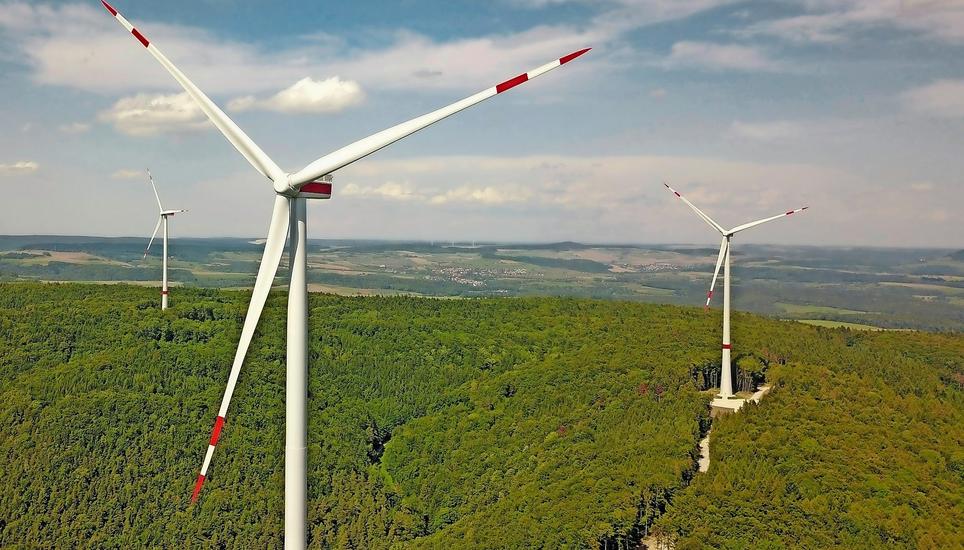Der Windpark Verenafohren konnte im Jahr 2019 über 20 Gigawattstunden Energie gewinnen. Archivbild: Michael Kessler