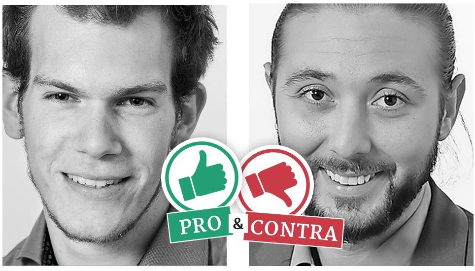 Ist das Rauchverbot an Bahnhöfen sinnvoll? Darüber streiten Dario Muffler(l) und Sebastian Babic.