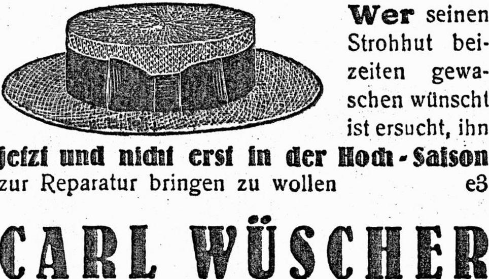 Man soll sich rechtzeitig auf die wärmeren Jahreszeiten vorbereiten – Inserat aus dem «Schaffhauser Intelligenzblatt» vom 15. April 1924