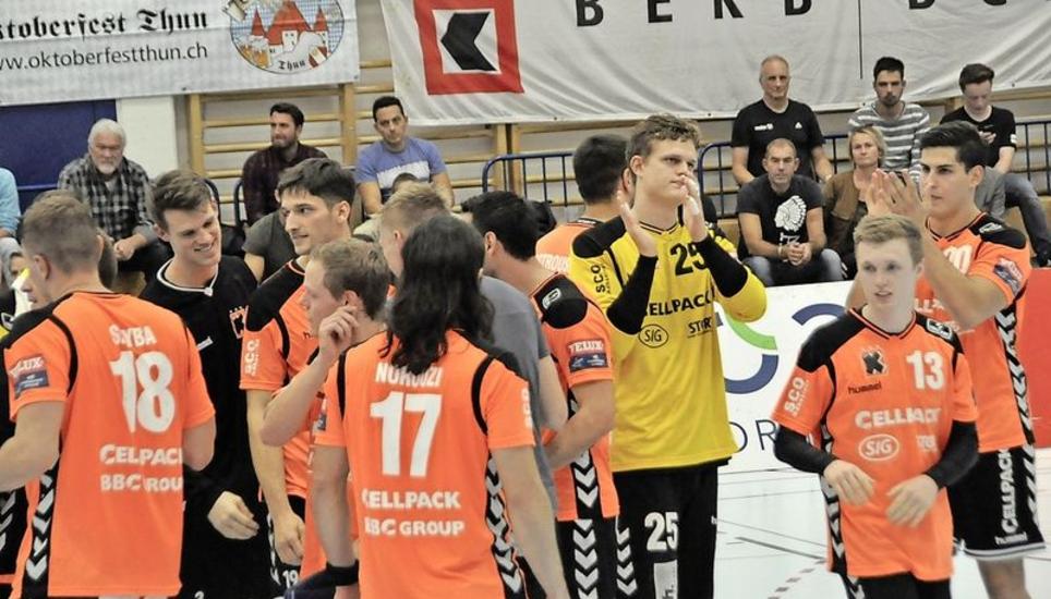 Im September 2017 feierten die Kadetten einen 33:29-Auswärtssieg in Thun. Bild: Hans-Christoph Steinemann