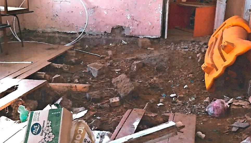 Manche Räume im Kindergarten des armenischen Gebirgsstädtchens Maralik können gegenwärtig kaum benützt werden. Bild: zvg