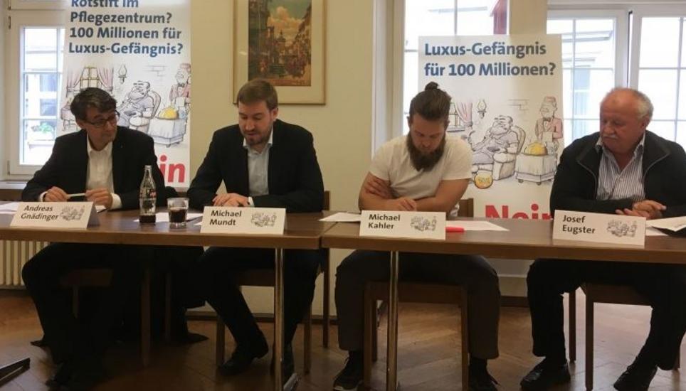 Der Vorstand des Nein-Komitees: Andreas Gnädinger, Michael Mundt, Michael Kahler und Josef Eugster. Bild: RM