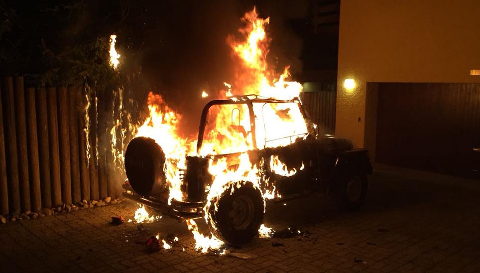 Vom Auto war nicht mehr viel zu retten. Bild: SHPol