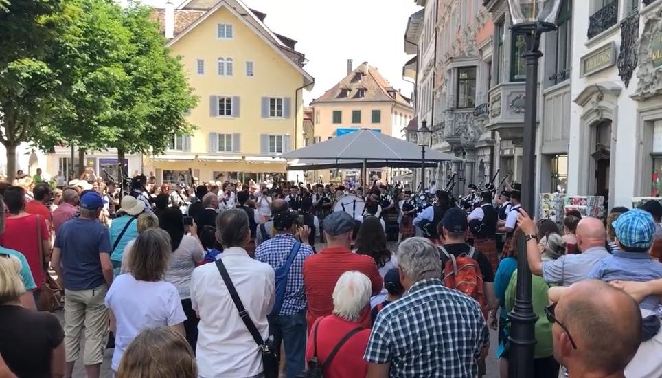 Die Formation in der Vordergasse. BIld: Ralph Denzel