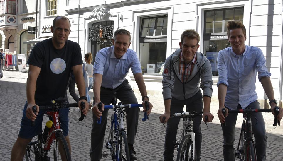 Das Tortour-Team mit Mark Gasser, Sacha Meier, Dario Muffler und Marco Kern (von links).