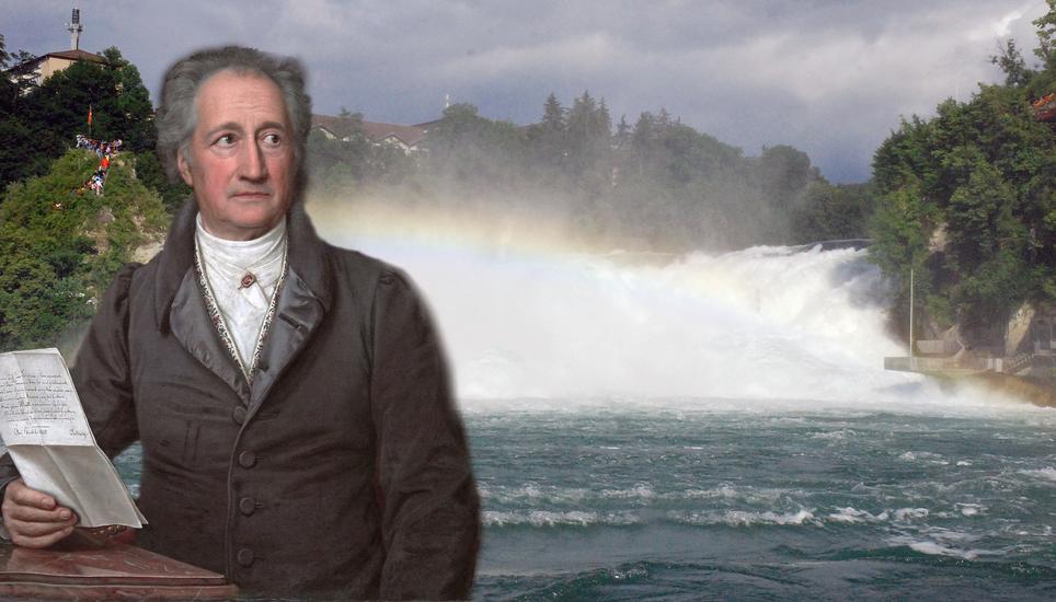 Der Rheinfall faszinierte Goethe. Bild: Wikimedia/Edith Fritischi - Montage: RD