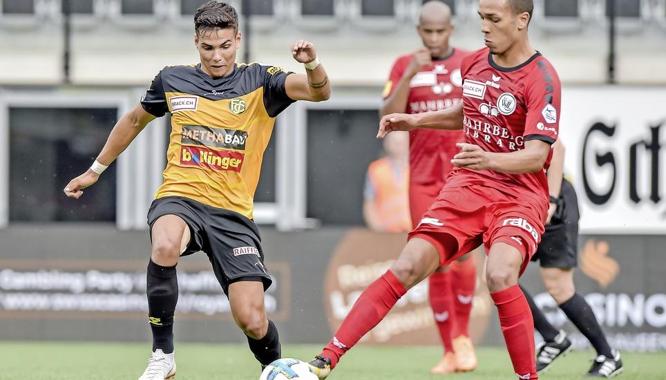 Luca Tranquilli (l.) war gegen den FC Wil einer der Aktivposten im Schaffhauser Team und erzielte auf wundersame Weise das frühe Führungstor zum 1:0. Bild: Roger Albrecht