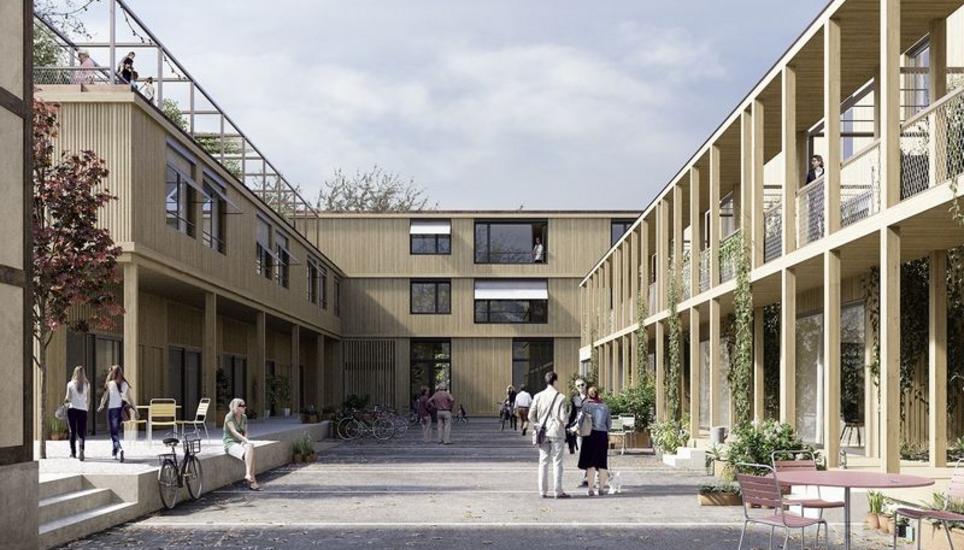 Die Genossenschaft Legeno will die neue Überbauung auf dem Wagenareal mit 23 Wohnungen zum Quartiertreffpunkt machen. Bild: Legeno