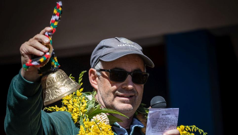 Roland Gröbli, Präsident der GF Stiftung Clean Water, bedankt sich für den herzlichen Empfang in Ocuire.