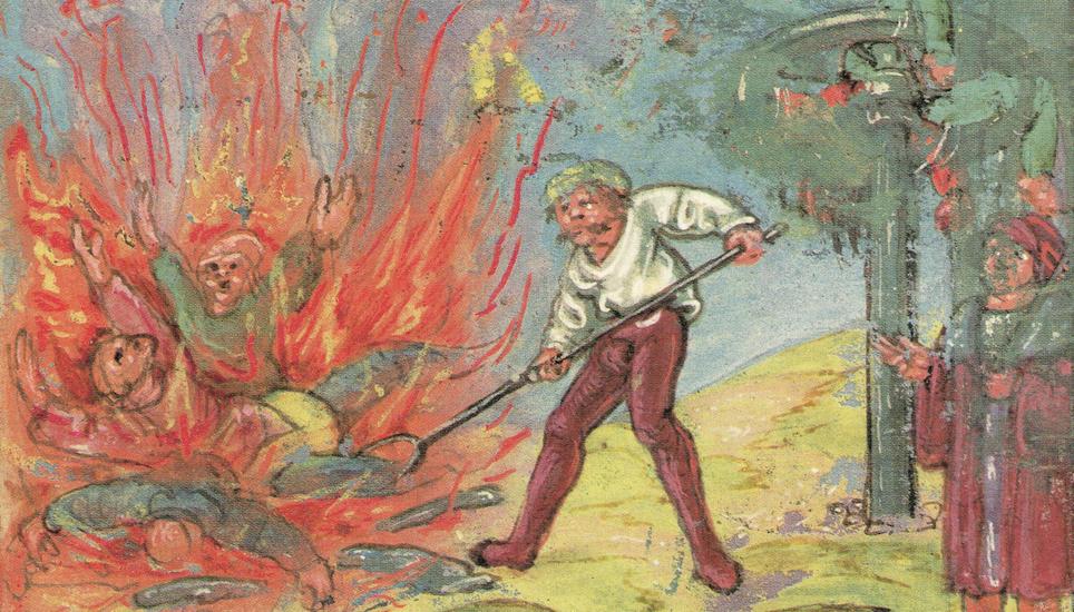 «Wie die Juden zu Diessenhofen einen armen Knaben ermorden und wie es ihnen erging» von Diebold Schilling dem Jüngern, aus dem Luzerner Schilling. Bild: Wikimedia
