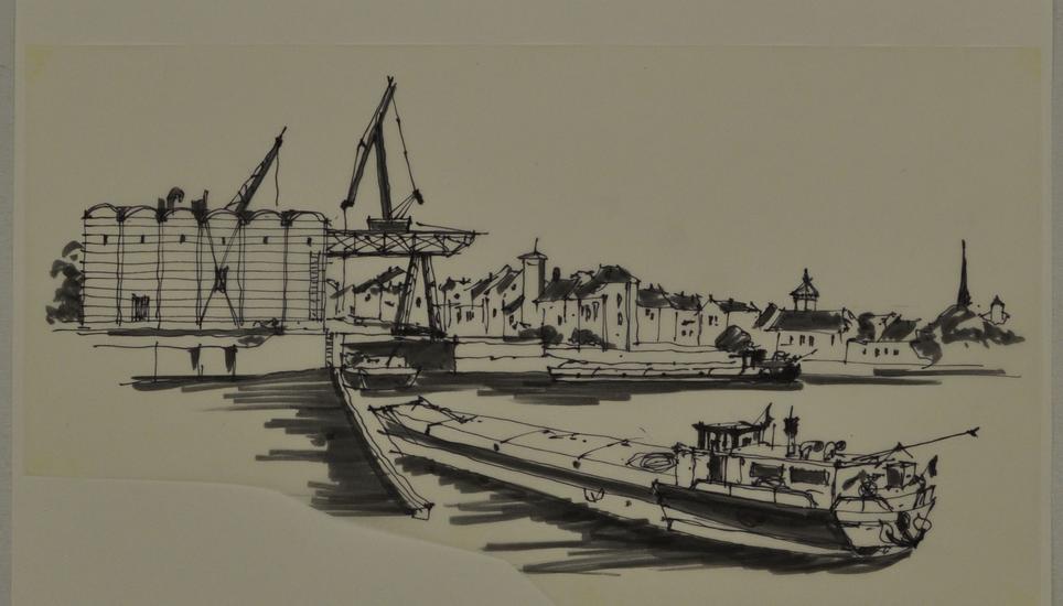 So sehen die Pläne zum Schaffhauser Hafen aus dem Jahr 1914 aus, die im Stadtarchiv zu sehen sind. Bild: Stadtarchiv Schaffhausen