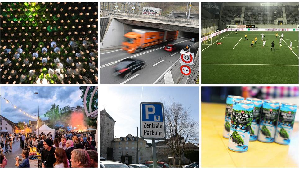 Von Weinvorlieben über Rheinfall-Wasser bis zum FC Schaffhausen: Manche Dinge sagen Schaffhauser nie. Bild: Z. Geisseler, S. Hoffmann, M. Kessler, OPP/Montage OPP