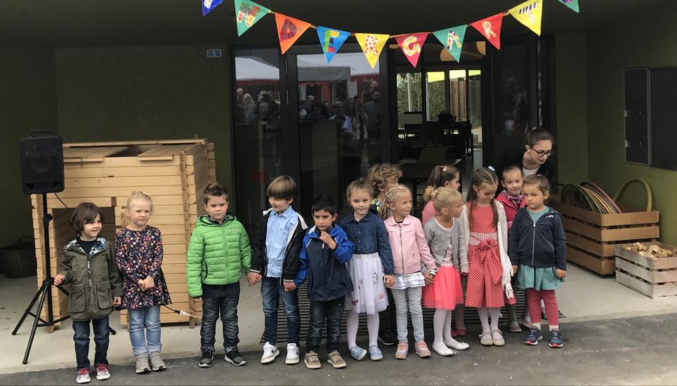 Seit Schulbeginn im August besuchen 16 Kinder den neuen Kindergarten. Bild: Radio Munot