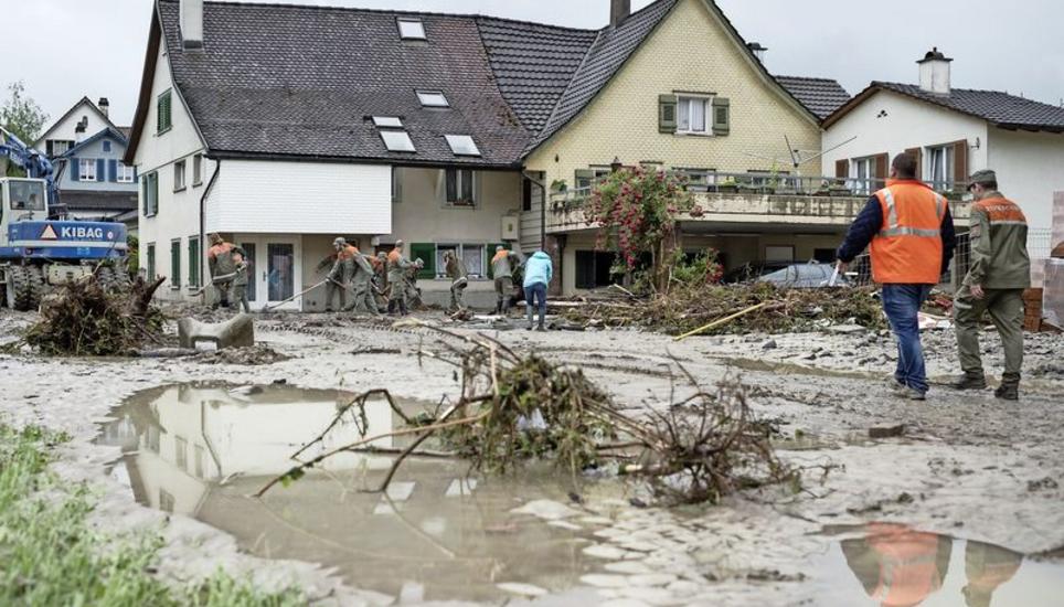 Wohin, wenn es zu einer Katastrophe kommt, etwa zu einer Überschwemmung wie 2015 im Kanton Thurgau? Das soll im Kanton Schaffhausen mit einem neuen Evakuationskonzept geklärt werden. Bild: Key