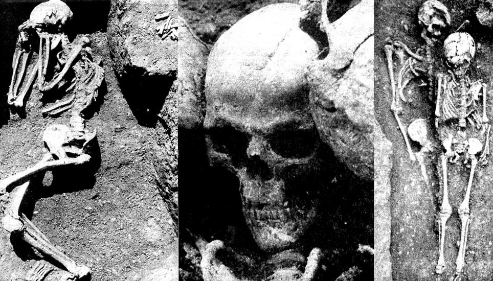 Knapp 200 Gräber wurden auf dem Friedhof in Berslingen gefunden. Bild: SHN-Archiv, Montage OPP
