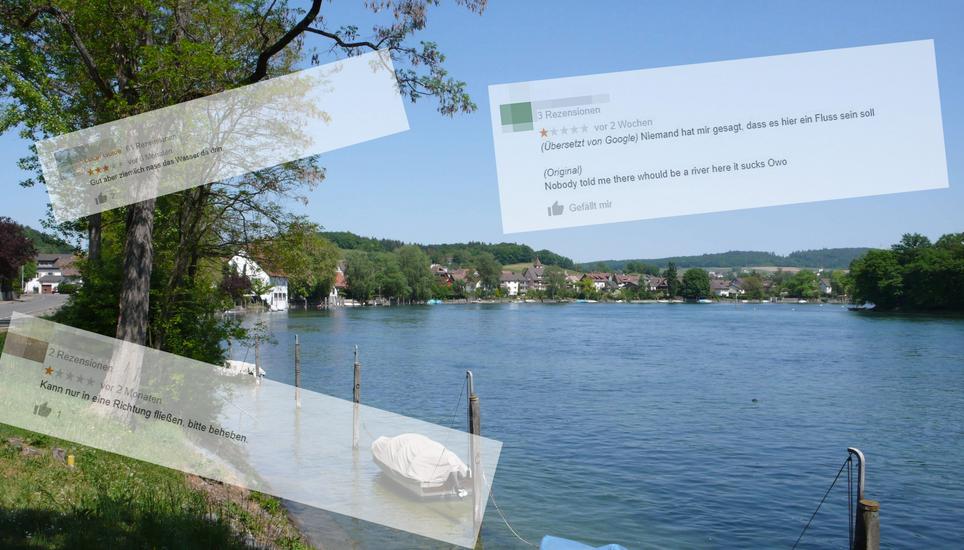 Auch über das nasse Wasser im Rhein hat man sich schon auf Google beschwert...