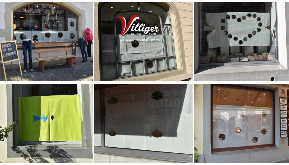 Viele Geschäfte in Stein am Rhein waren über das Wochenende verhüllt. Bild: Darina Schweizer