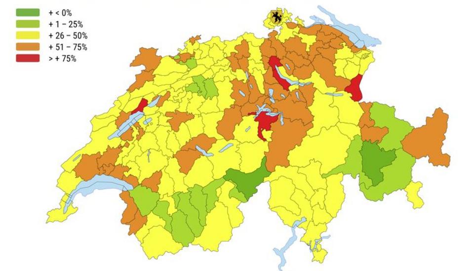 Wer im Kanton Schaffhausen eine Wohnung kaufen will, muss deutlich mehr bezahlen als vor elf Jahren. Grafik: Comparis