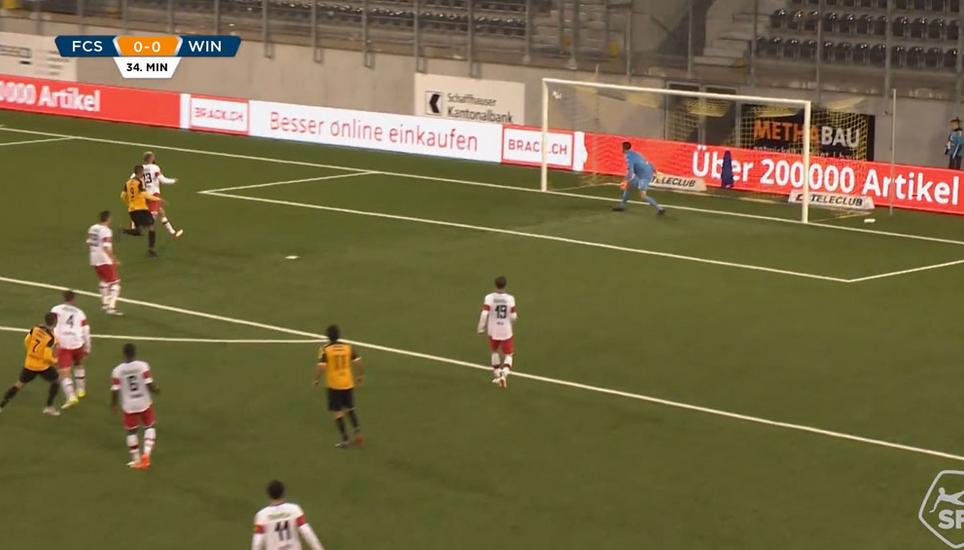 Während der Ball im Winkel landet, dreht sich Luca Tranquilli am linken unteren Bildrand bereits zum Jubeln ab. Bild: Screenshot SFL TV