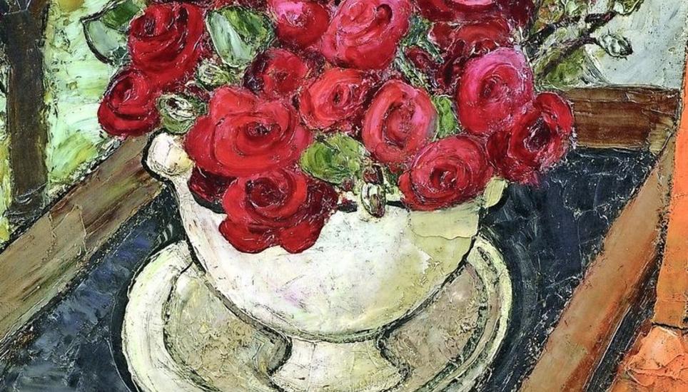 Helen Dahm: «Rosen in weisser Schale» (Ausschnitt), um 1930. Bild: Kustmuseum Thurgau