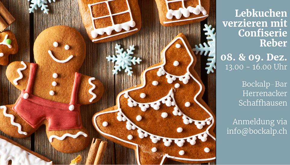 Am Wochenende vom 8. und 9. Dezember ist die Confiserie Reber bei uns zu Besuch in der Bockalp-Bar, um gemeinsam Lebkuchen zu verzieren.