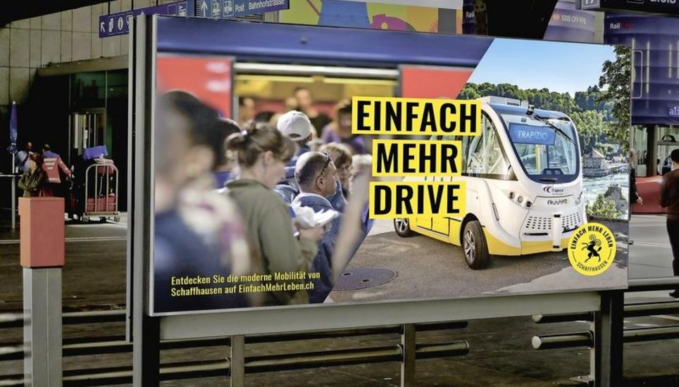 «Mehr Drive»: Eines der möglichen Sujets für die neue Schaffhauser Imagekampagne. Bild: zVg
