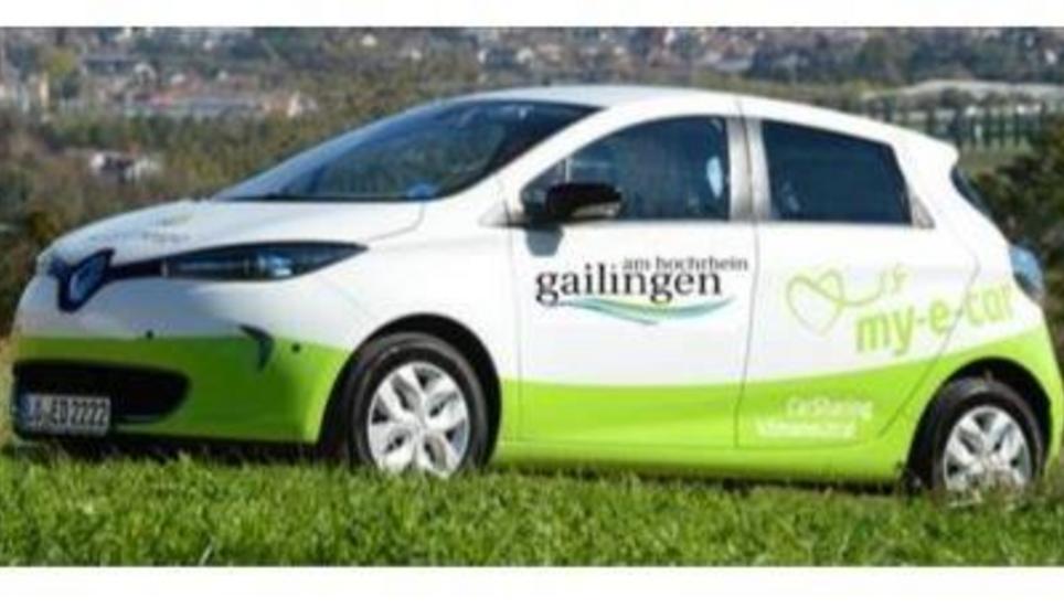 Seit Ende 2017 im Einsatz: Das Elektroauto der Gemeinde Gailingen. Bild: RM
