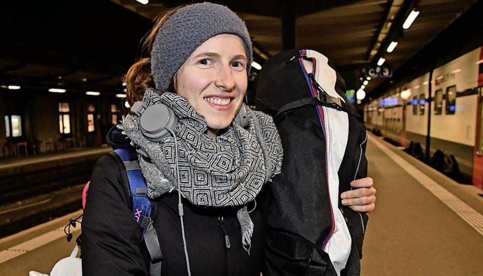 Während viele schon heimkehrten, machte sich Lisa Bareither am Samstagabend erst auf den Weg in den Schnee.